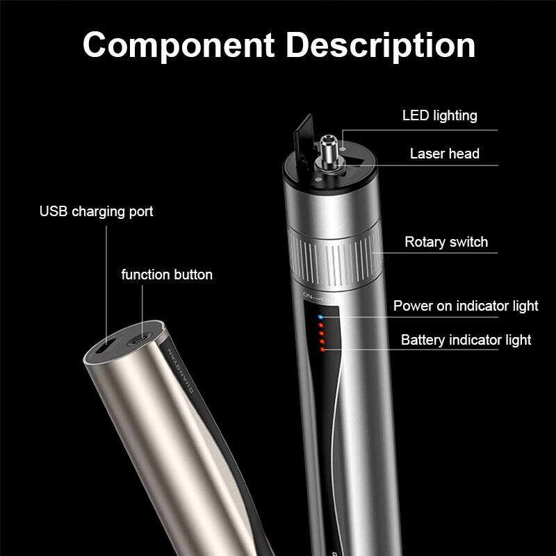 BYXGD VFL 5mW 15mW 20mW 30mW Rechargeable Fiber Optic Visual Fault Laser Pen Aluminum Alloy Body Drop-Proof And Durable