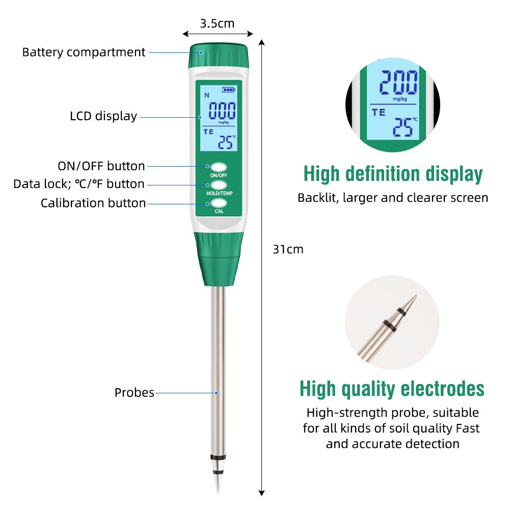 Hot Sale Soil NPK Meter Soil Fertility Organic Matter Nutrient Available Nitrogen Phosphorus Potassium Trace Element Tester