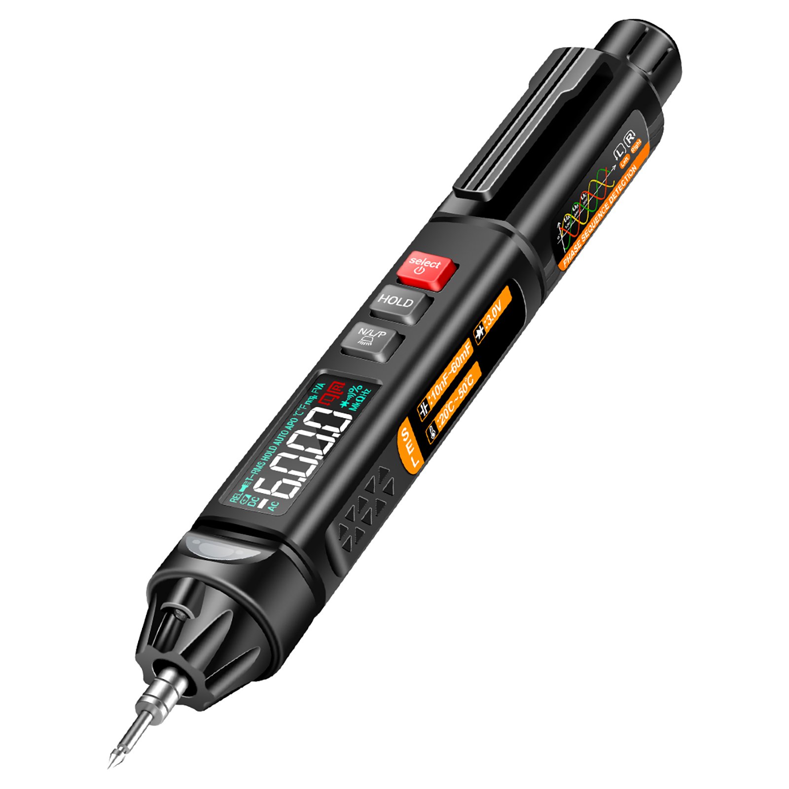ANENG A3009 Mini Pen Multimeter with Voice Broadcast 6000 Counts Voltmeter VA Reverse LCD Display Flashlight NCV Tester