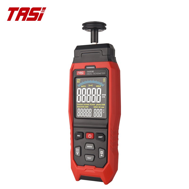 TASI TA503B Contact Digital Tachometer With Memory Portable RPM Tester Motor Speed Gauge Meter