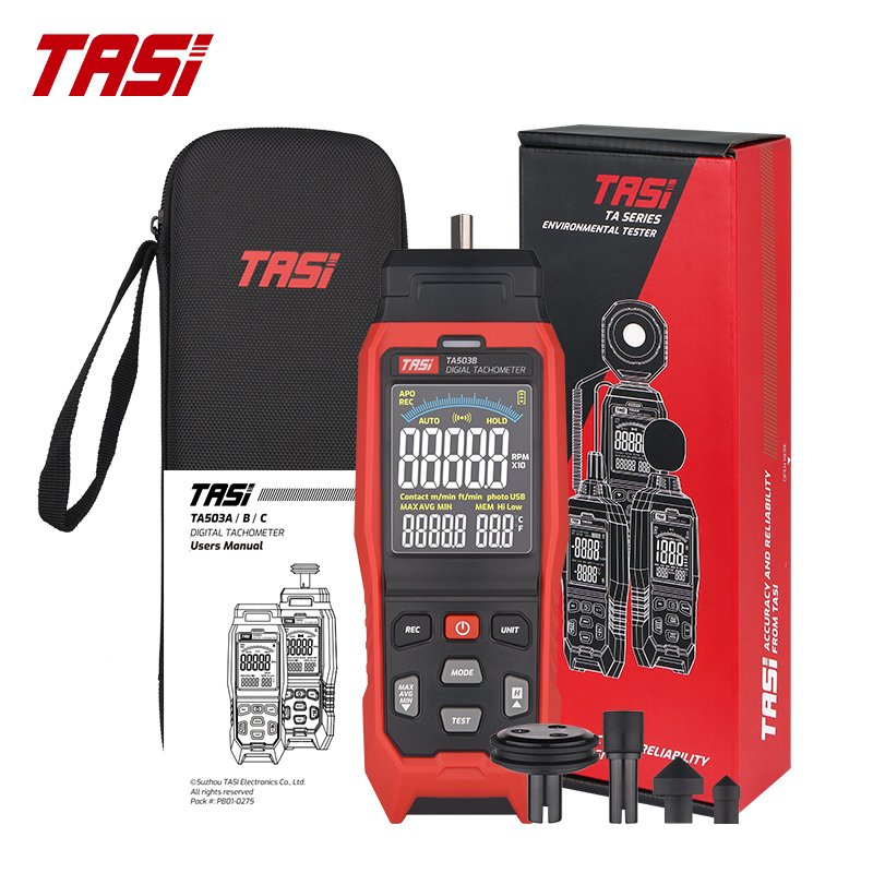 TASI TA503B Contact Digital Tachometer With Memory Portable RPM Tester Motor Speed Gauge Meter
