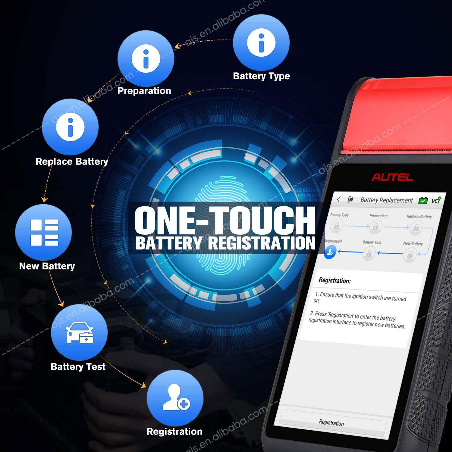 Autel Maxibas BT608 Car Diagnostic Tools Battery & Electrical System Analyzer Auto Diagnostic OBD2 Scanner Vehicle Tools