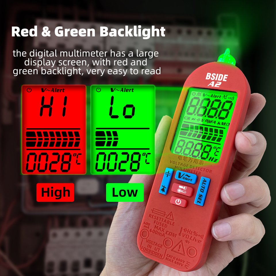 A2 USB Charge Multimeter Digital Auto Range AC DC Current Voltage Tester True RMS Capacitance Temp Ohm Diode for BSIDE A2