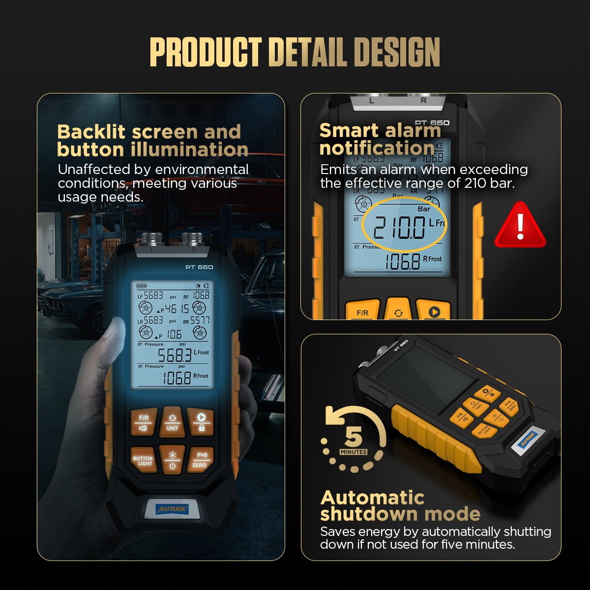 AUTOOL PT660 Digital Diagnostic Tools Vehicle Tools Brake Fluid Liquid Pressure Tester Detector