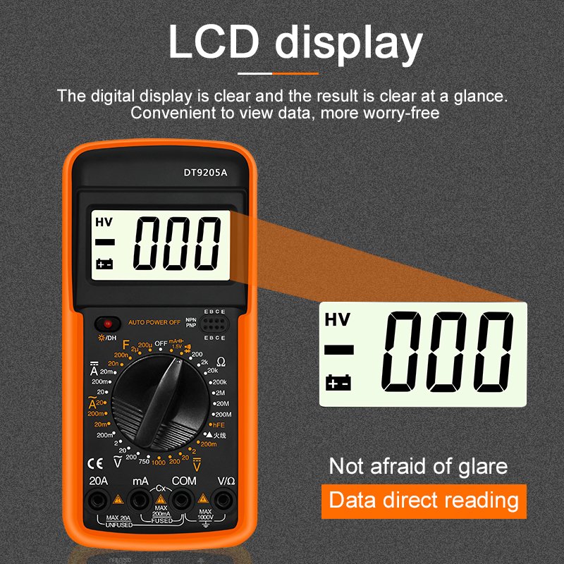 DT9205A AC/DC voltage testers Current Meter Digital smart Multimeter Resistance Tester Pocket multimeter