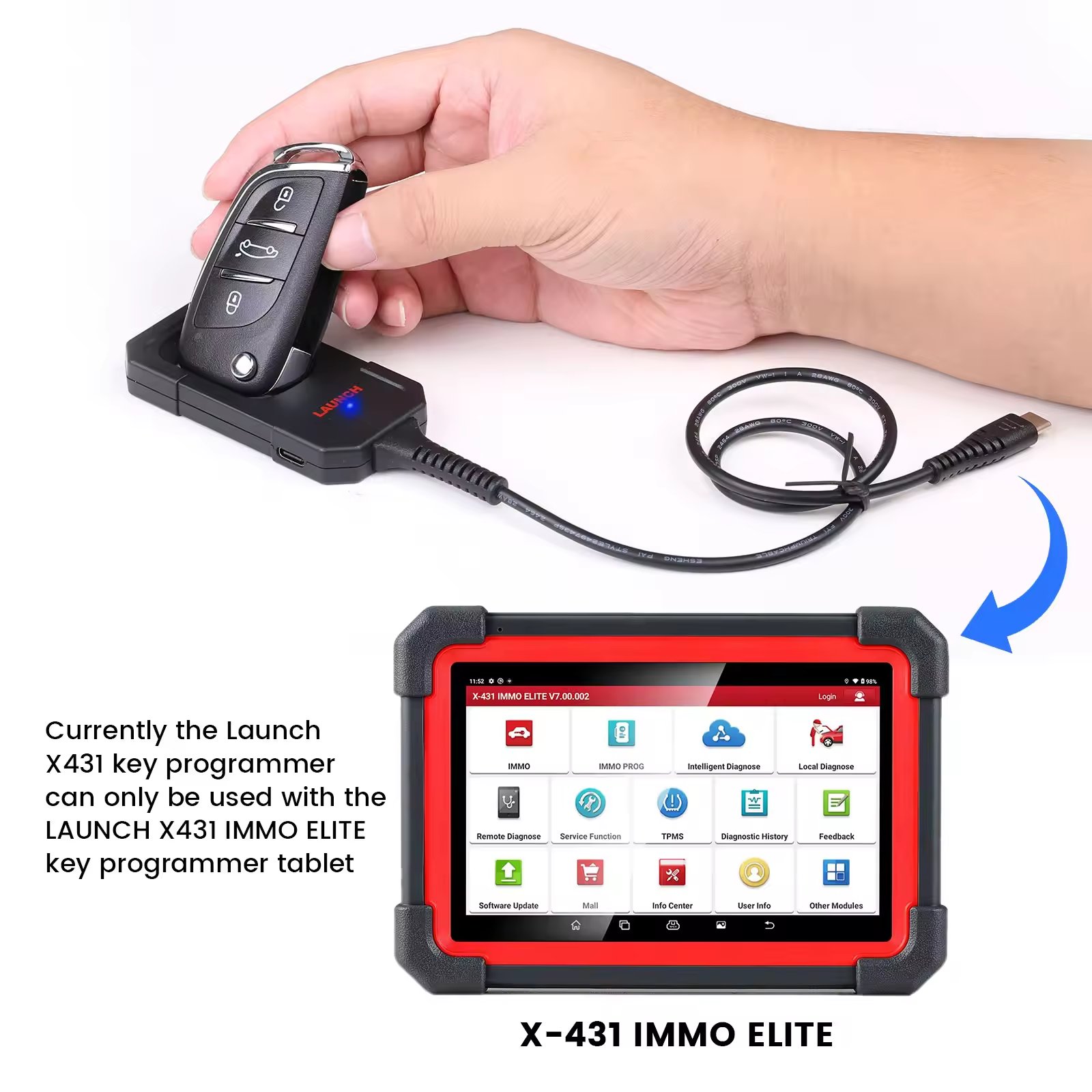 Launch X431 Key Programmer Remote Maker with Super Chip and 4 Sets of Smart Keys work with Launch Super Chip