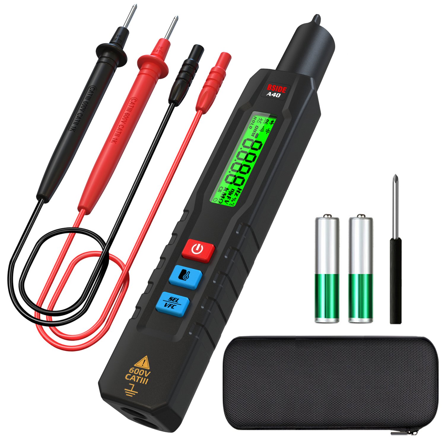 BSIDE A40 digital multimeter with Temperature measuring electroprobe Intelligent multimeter test pen