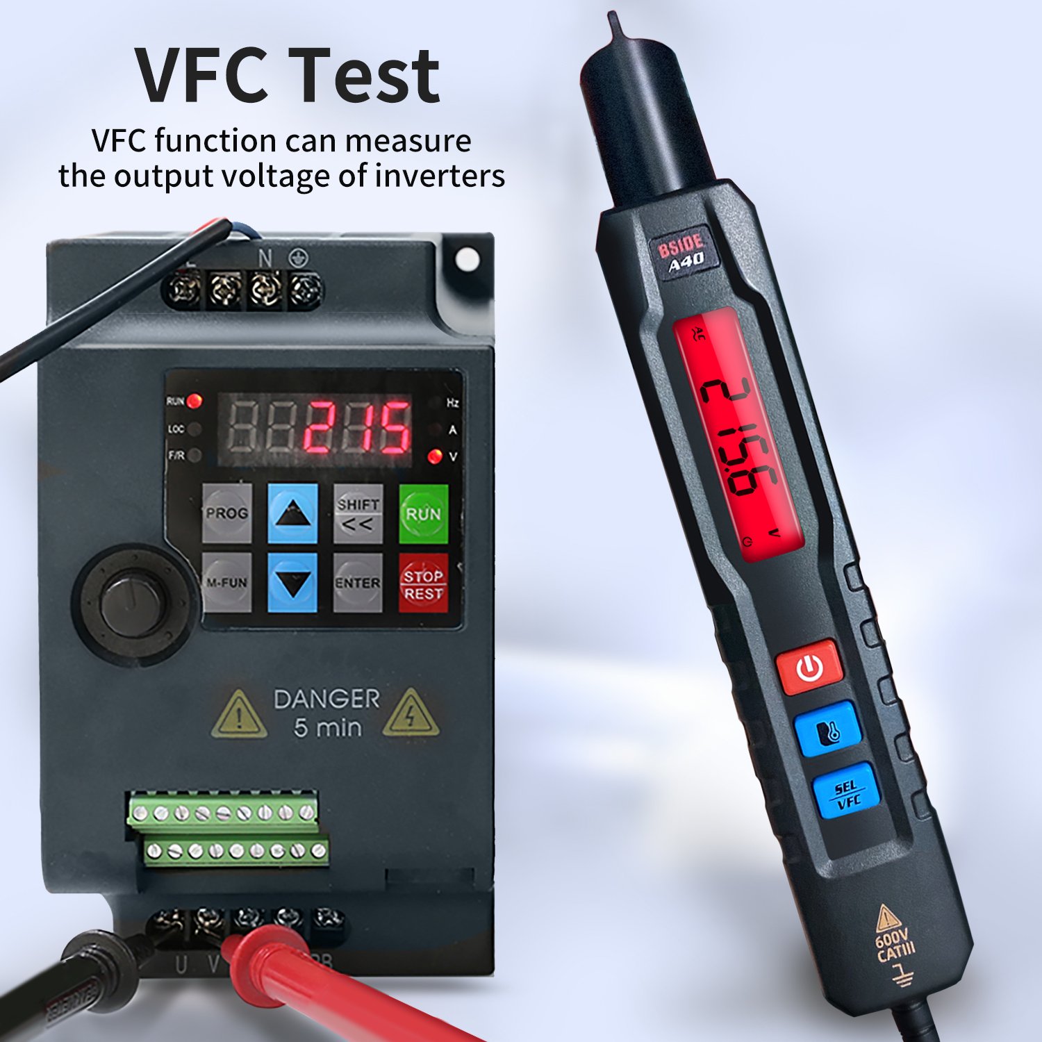 BSIDE A40 digital multimeter with Temperature measuring electroprobe Intelligent multimeter test pen