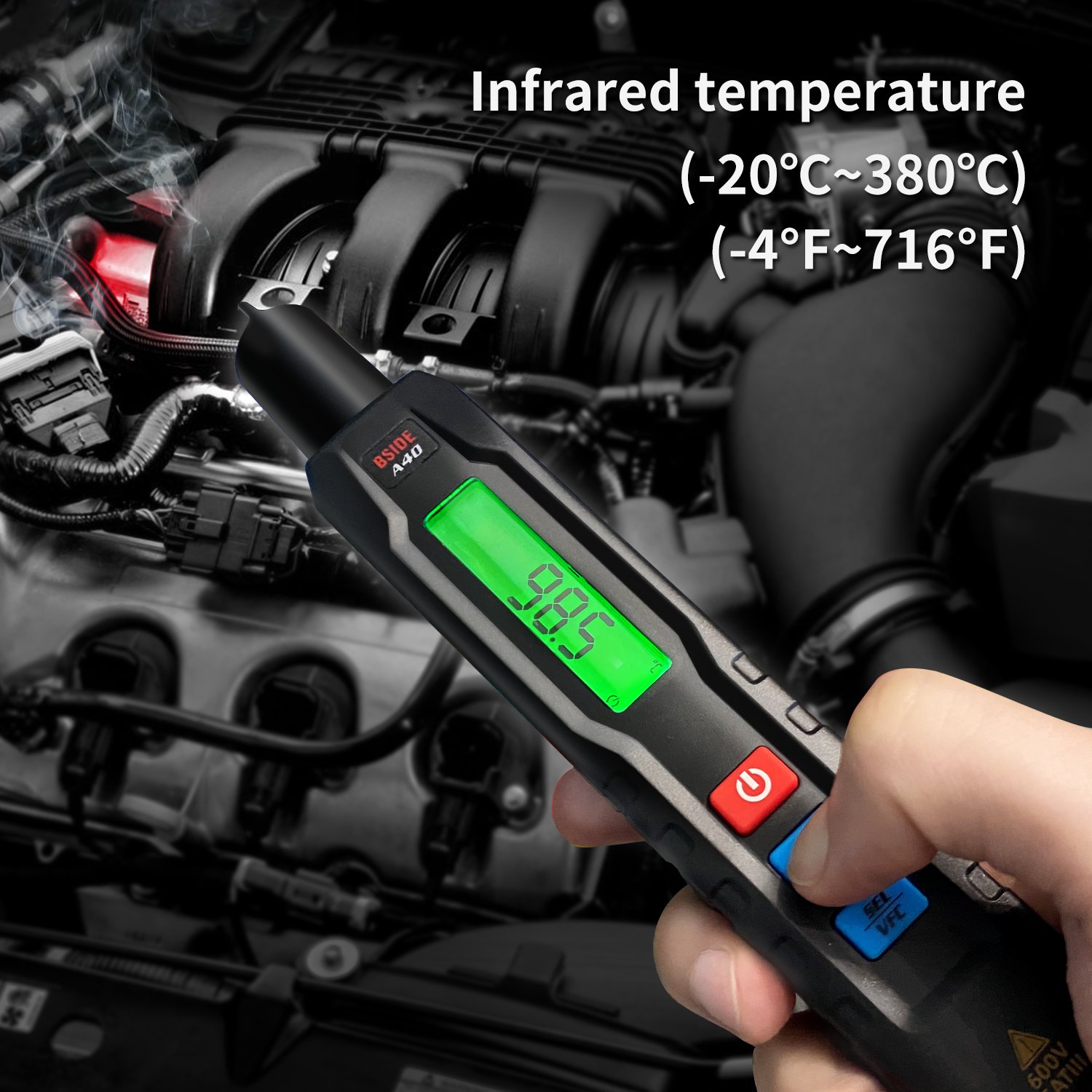 BSIDE A40 digital multimeter with Temperature measuring electroprobe Intelligent multimeter test pen