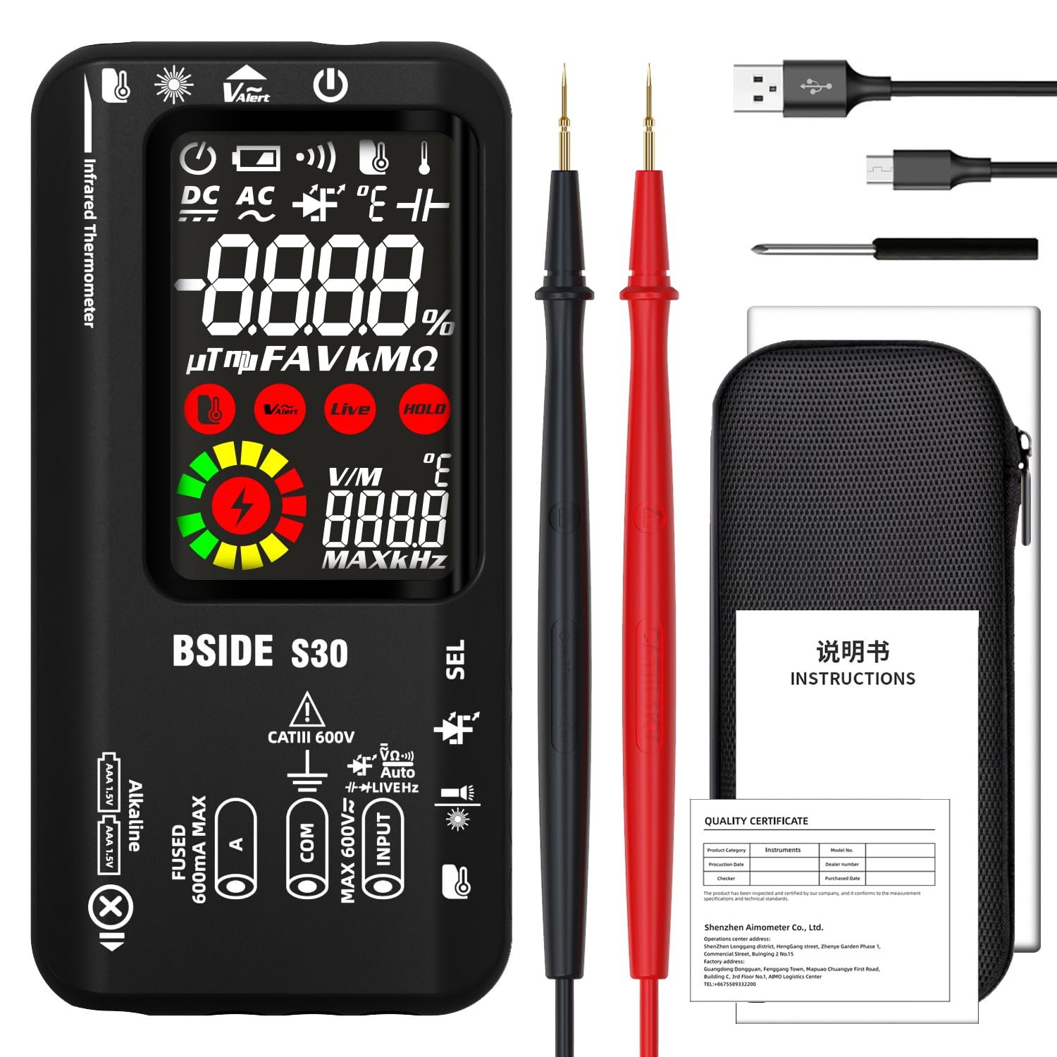 Portable professional tester multimeter multi meter electronics digital DC & AC voltage multimeters