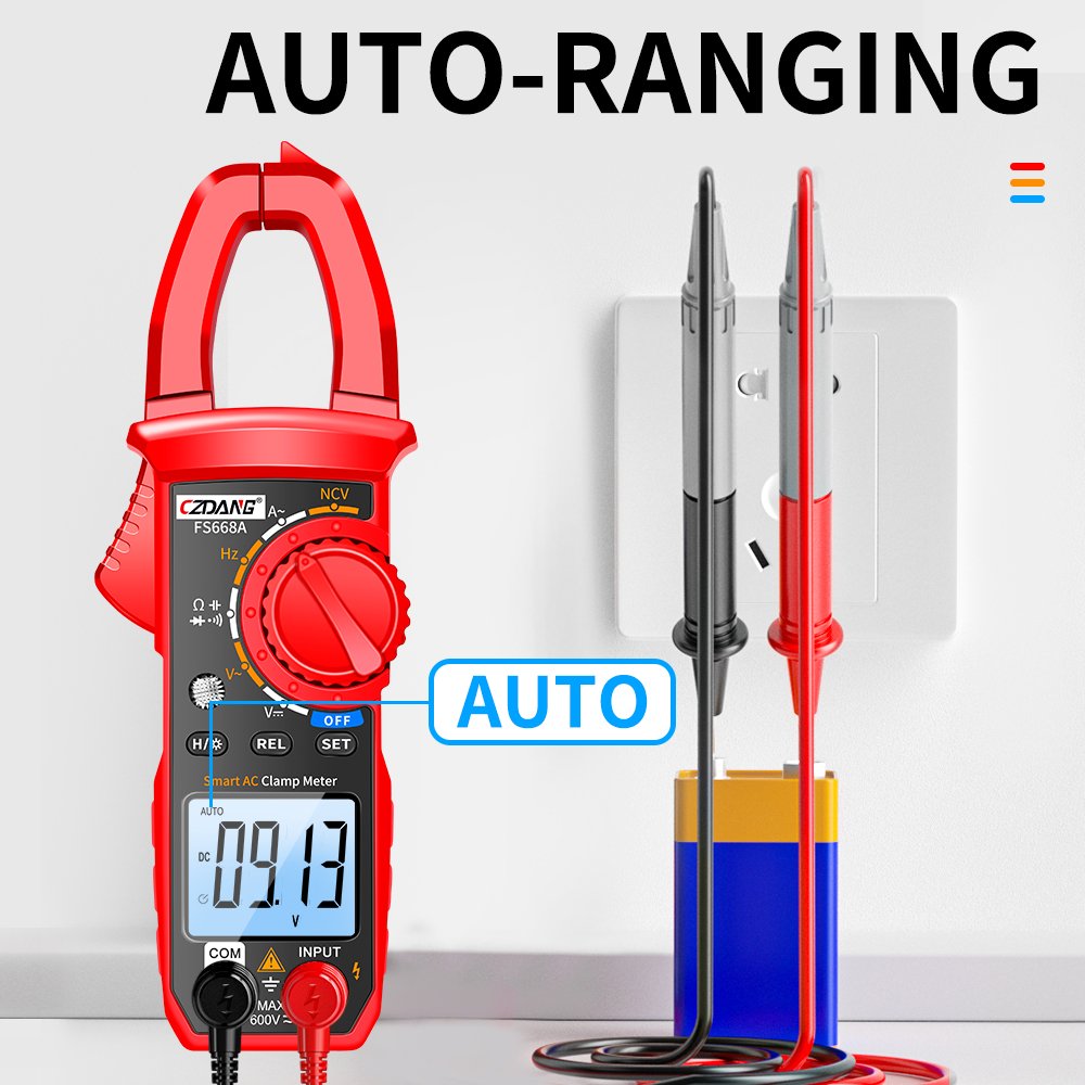 Measurable DCV ACV ACA Ohm Capacitance Hz Diodes Continuity 3999 Digits Digital Clamp Meter Multimeter with NCV Detection