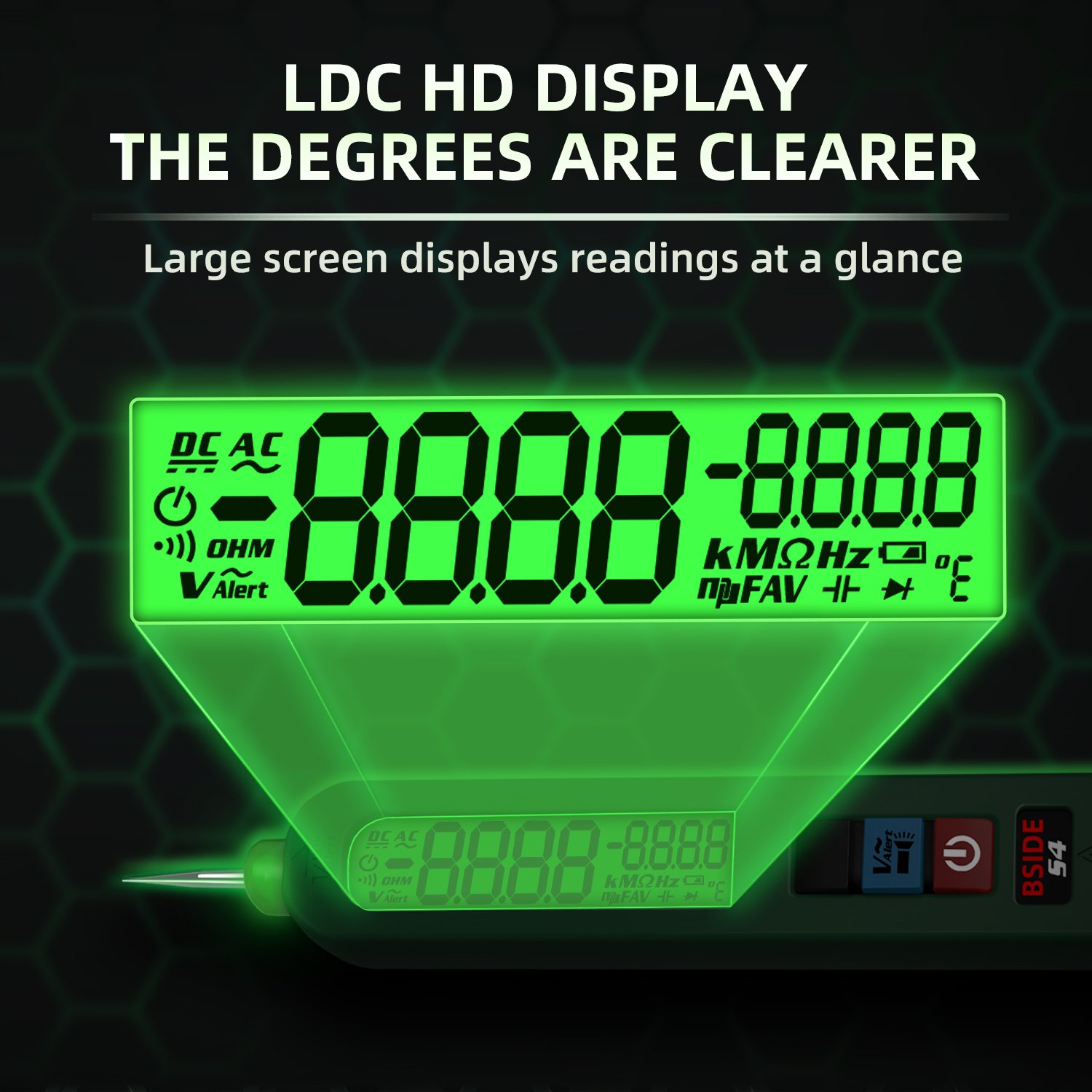 BSIDE S4 Multimeters Digital Tester Smart Pen-Type LCD Voltage Detector Monitor AC DC Ohm NCV Hz Continuity Meter 4000 Counts
