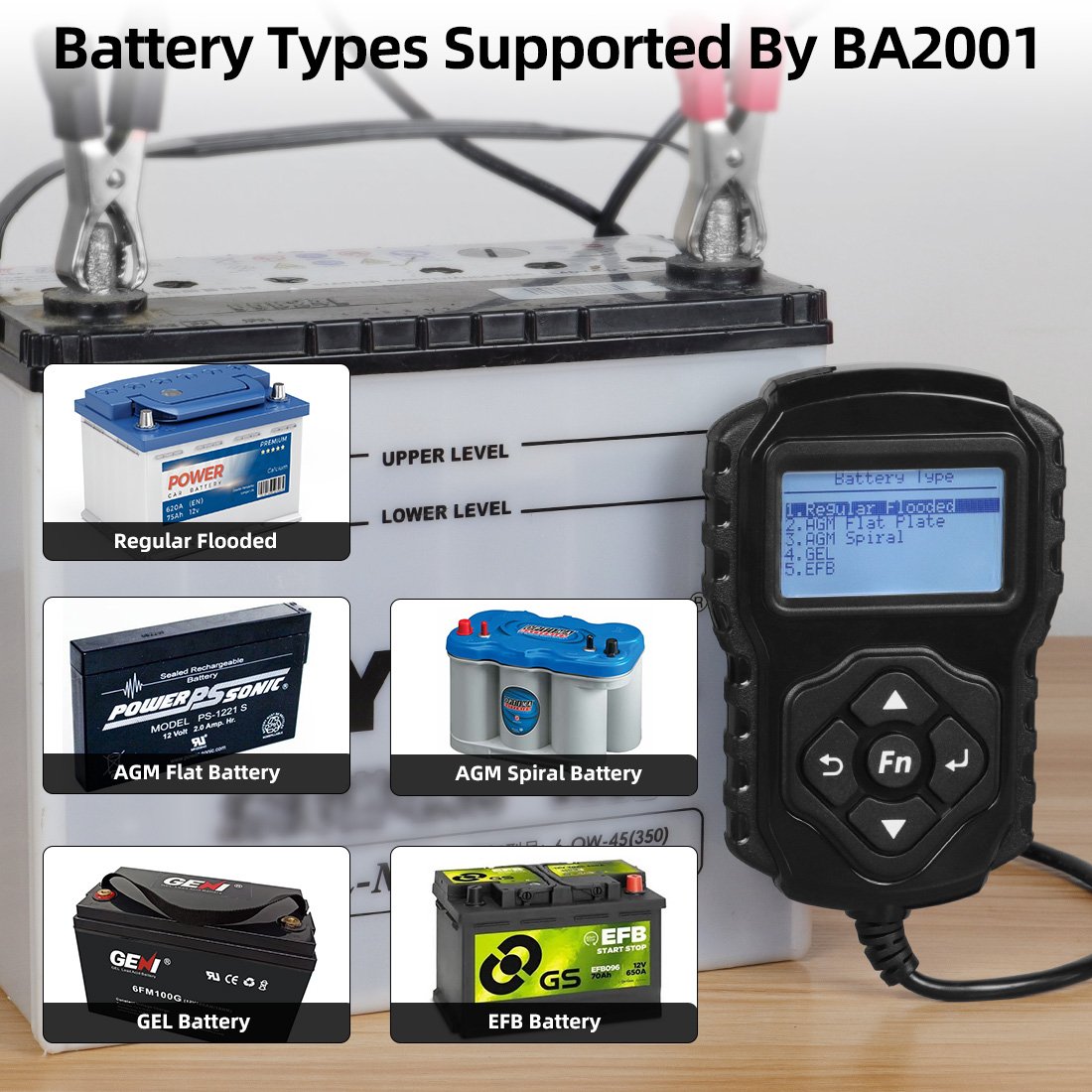 12V 24V Automotive Battery Load Tester 100-2000 CCA Car Battery Analyzer Auto Cranking and Charging System
