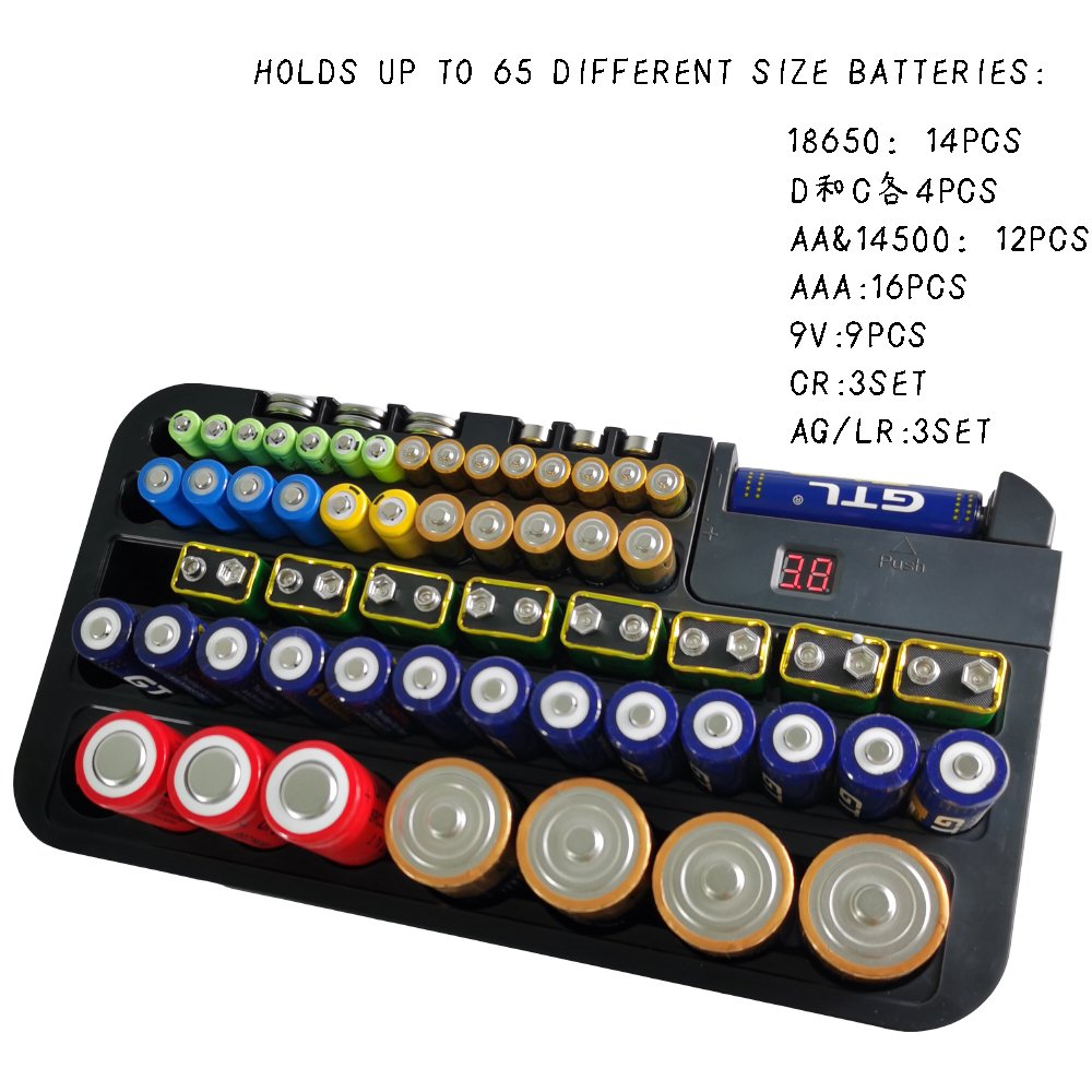 The Battery Organizer Storage Case includes a Removable Battery Tester