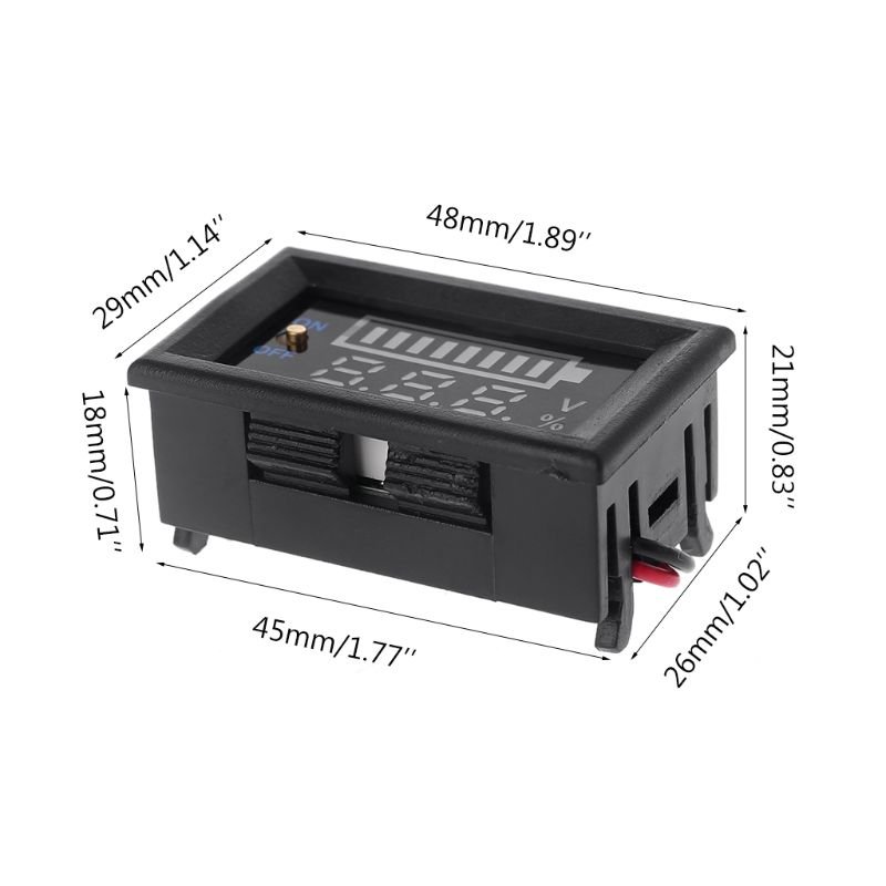 Dual LED Display 12V Car Lead Acid Battery Charge Tester Level Indicator Tester Lithium Battery Capacity Meter Tester