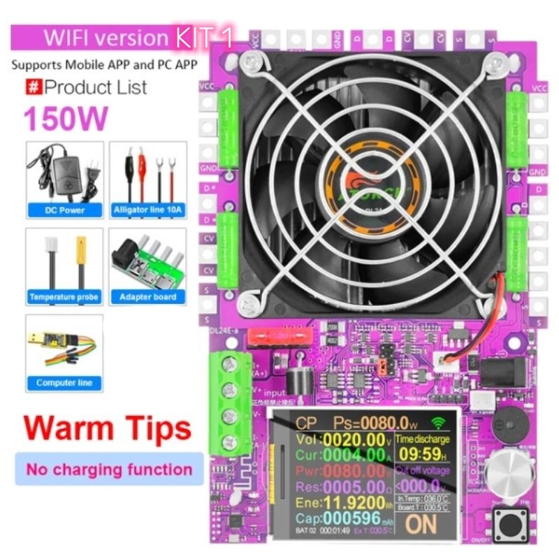 ATORCH DL24EW Tuya APP WiFi Smart Electronic Load Tester 18650 Voltage Current 72V Car Battery Test Box Capacity Monitor Tools