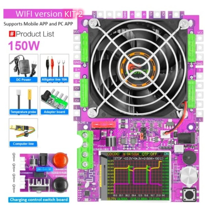 ATORCH DL24EW Tuya APP WiFi Smart Electronic Load Tester 18650 Voltage Current 72V Car Battery Test Box Capacity Monitor Tools