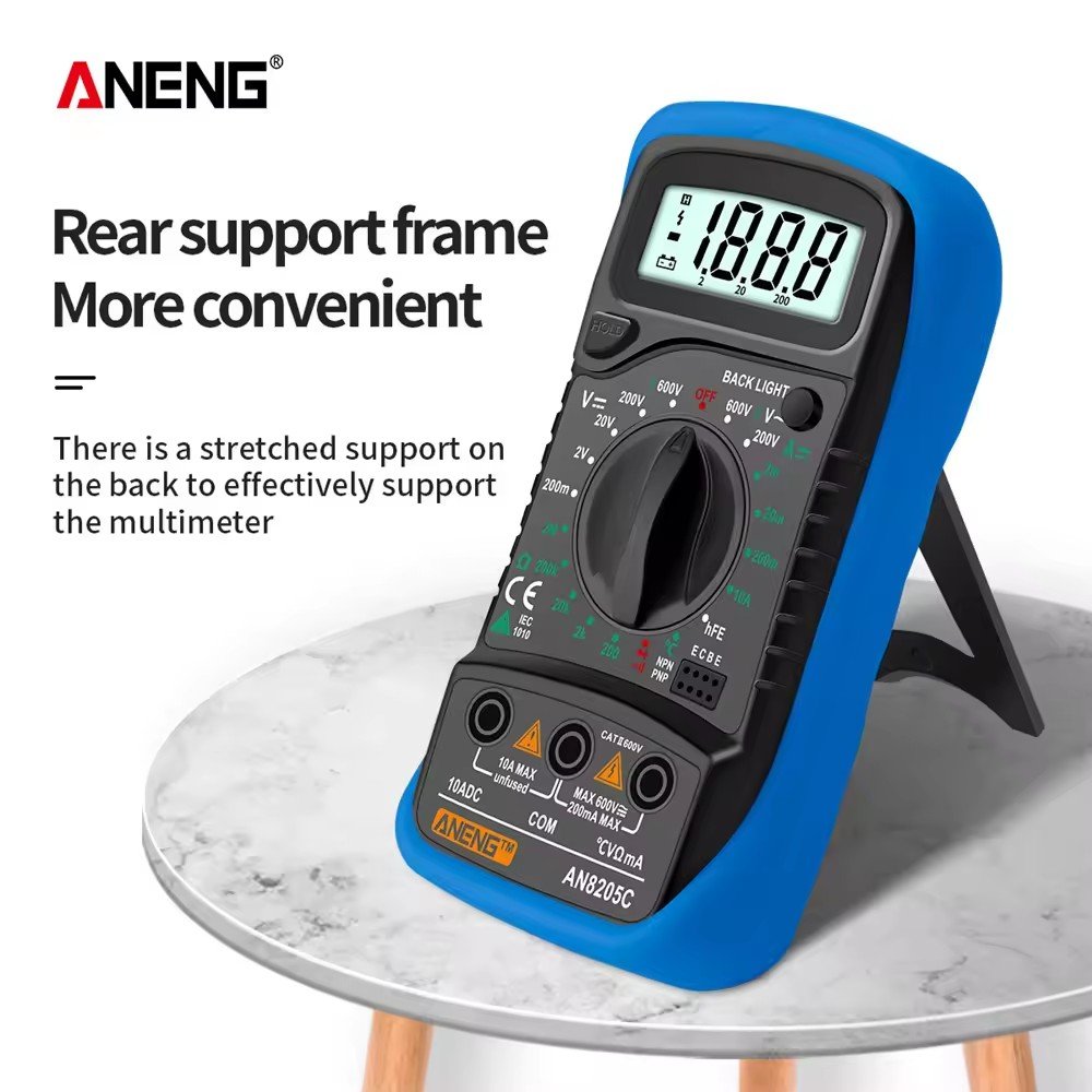 AN8205C AC/DC ammeter Ohm Tester LCD backlight portable digital multimeter