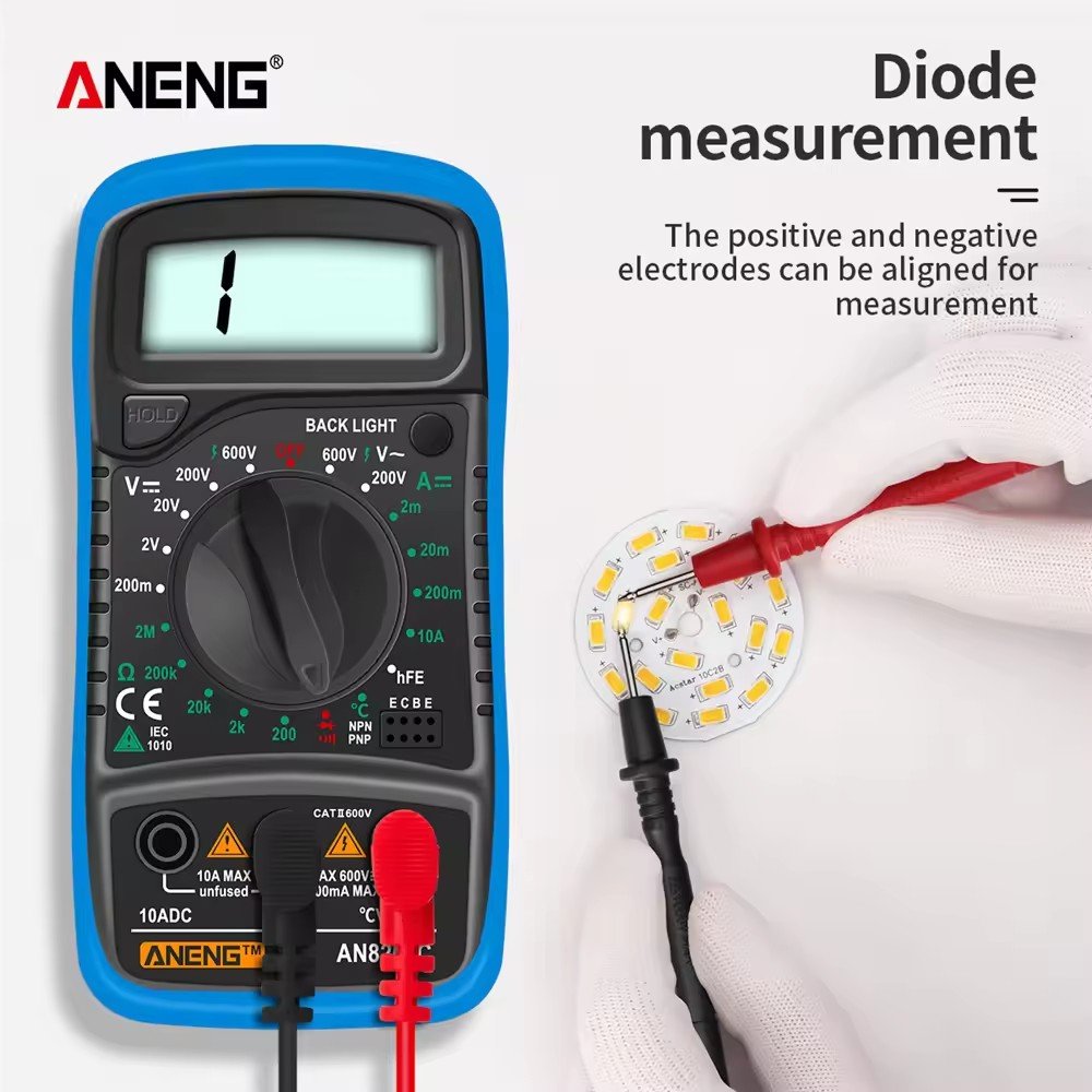 AN8205C AC/DC ammeter Ohm Tester LCD backlight portable digital multimeter