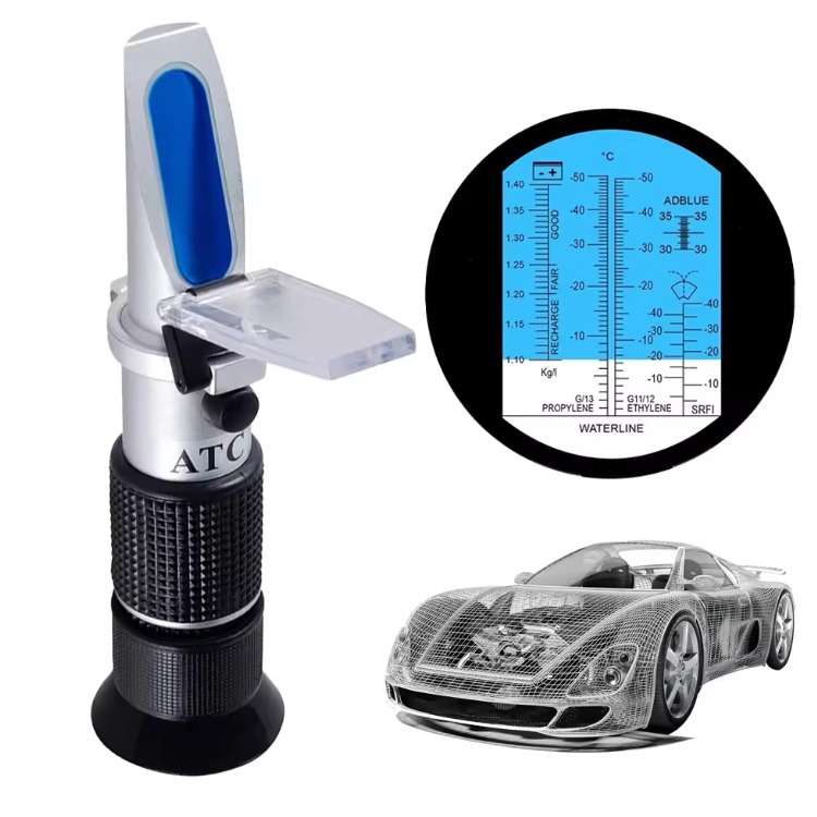 HEDAO 4 In 1 Car Refractometer Anti-freeze Coolant Refractometer Tester for Battery Fluid