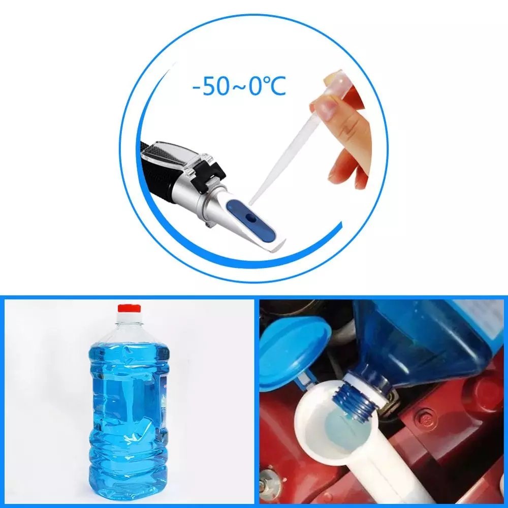 HEDAO 4 In 1 Car Refractometer Anti-freeze Coolant Refractometer Tester for Battery Fluid