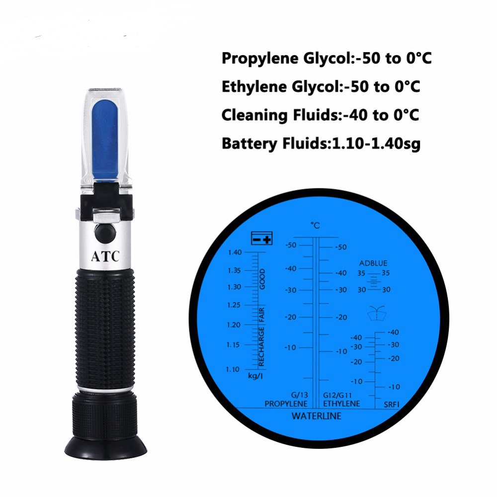 HEDAO 4 In 1 Car Refractometer Anti-freeze Coolant Refractometer Tester for Battery Fluid