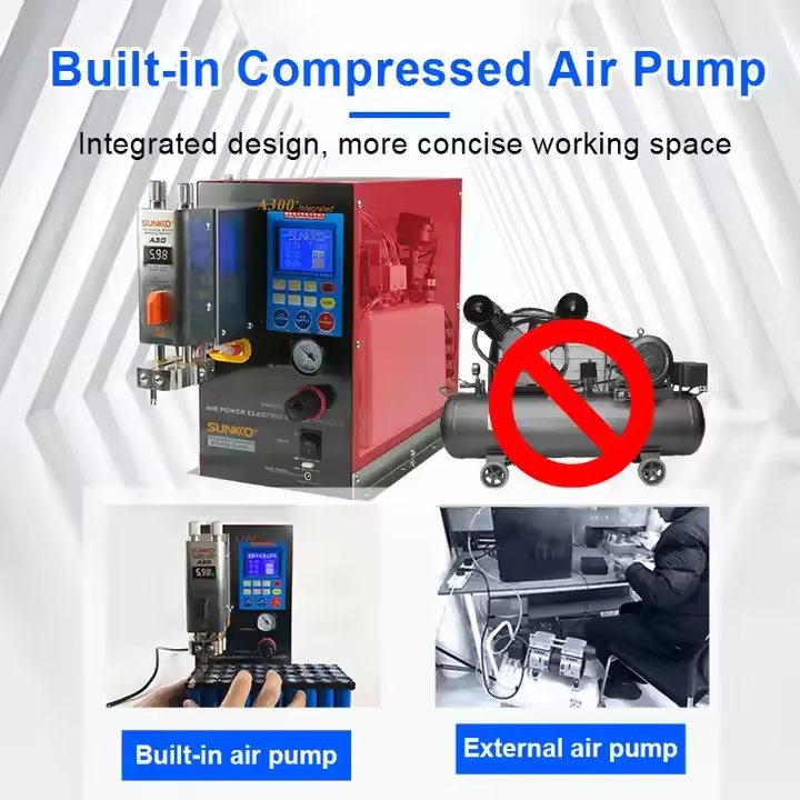 SUNKKO A300+ Pneumatic Battery Testers Transformer Pulse Spot Welding Machine for 18650 14500 Lithium Battery A+ Spot Welder