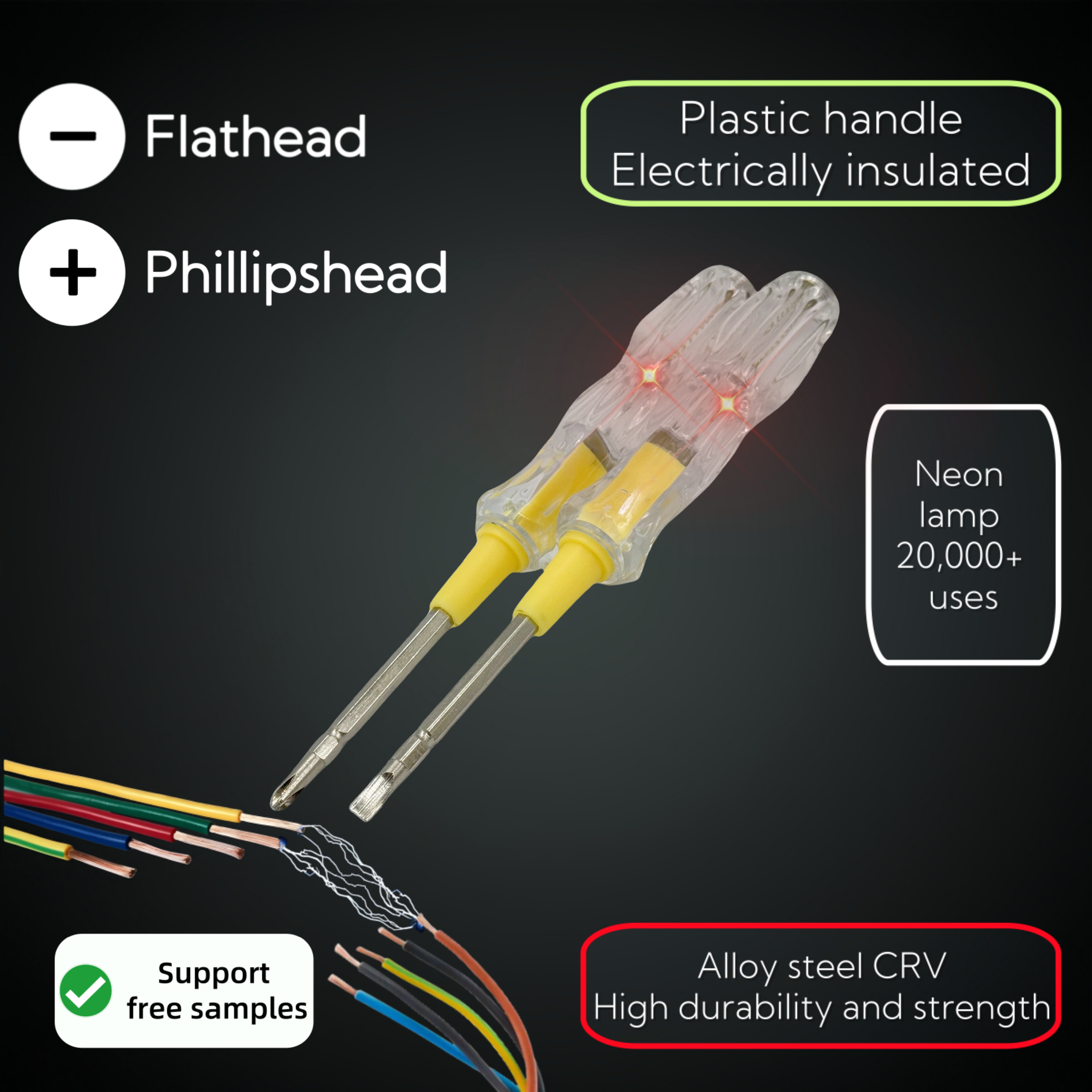 17cm/13.5cm plastic high temperature resistant handle Phillipshead Test pen electrician supplies