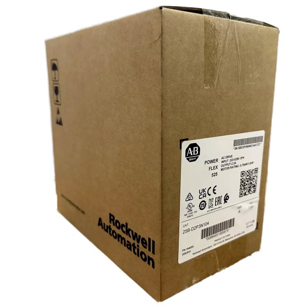 NEW Alen-Bradley Inverter PowerFlex 525 0.75kW 480V 1Hp AC Drive with PLC Logo 25B-D2P3N104