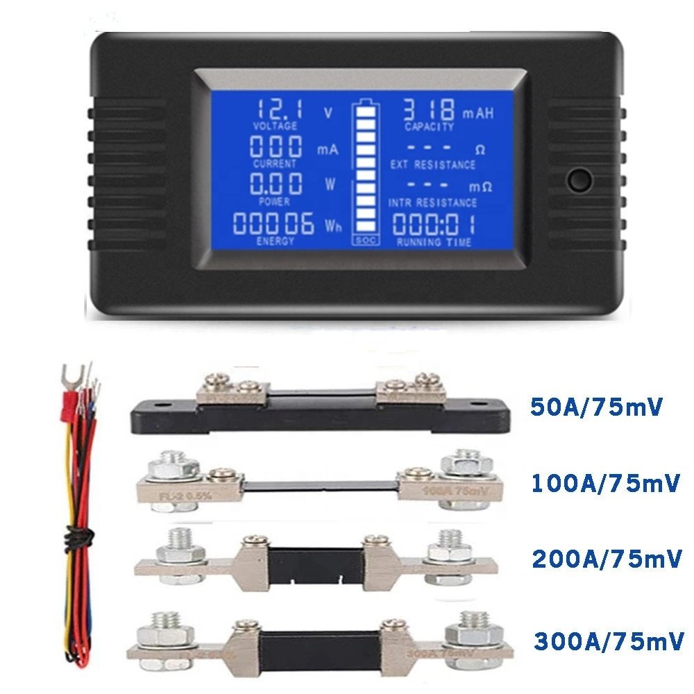 PZEM-015 Battery Tester Digital Voltmeter Ammeter Power Energy Voltage Current Test Meter Detector with 10A-300A Shunt