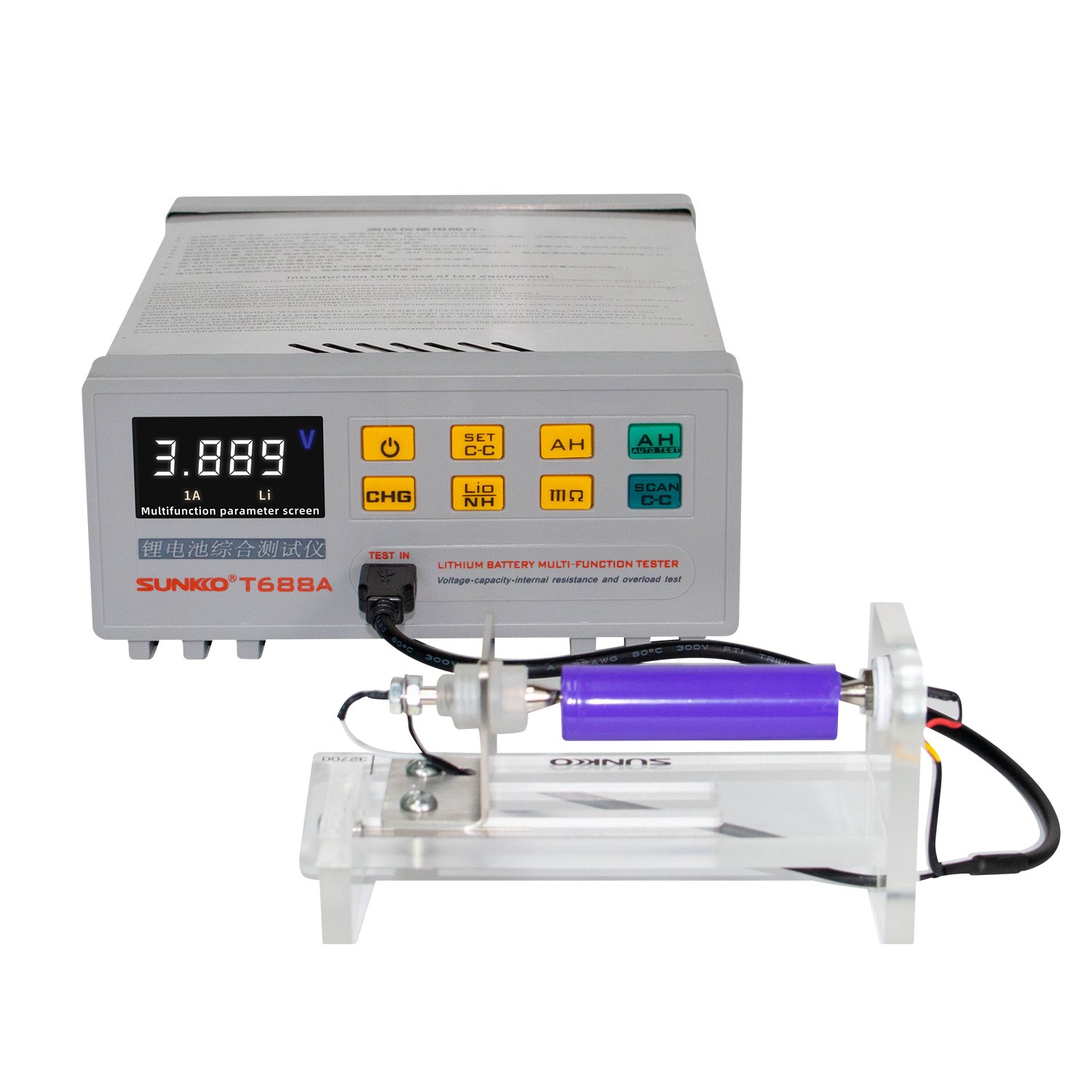 SUNKKO T-688A Comprehensive Tester Lithium Battery Capacity Voltage Internal Resistance Tester