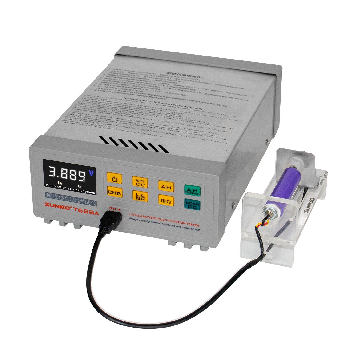 SUNKKO T-688A Comprehensive Tester Lithium Battery Capacity Voltage Internal Resistance Tester