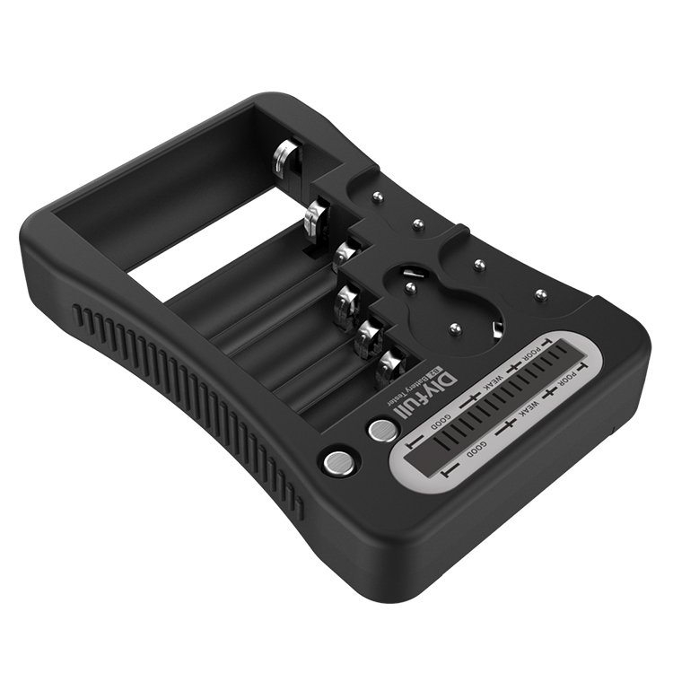 Dlyfull B2 Battery Checker Tester with LCD Display for AA/AAA C D 9V CR123A CR2 CRV3 2CR5 CRP2 1.5V Button Cell Batteries