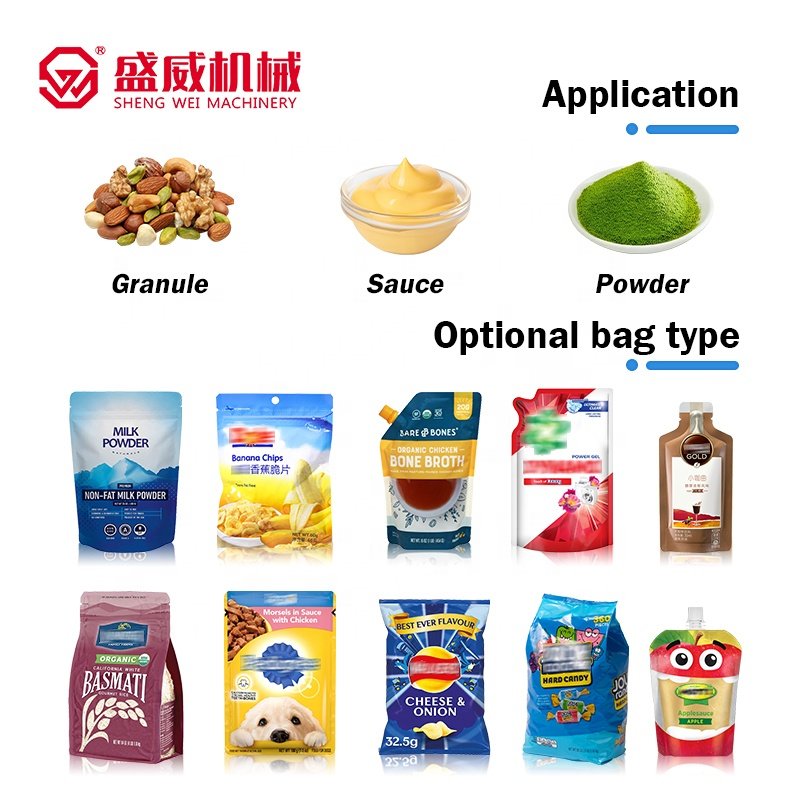 fully automatic candy packaging premade zipper bag granule food nuts package and filling machine doypack packing machine
