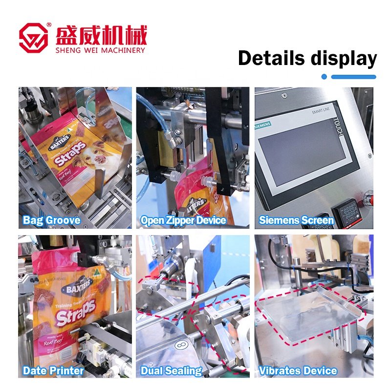 fully automatic candy packaging premade zipper bag granule food nuts package and filling machine doypack packing machine