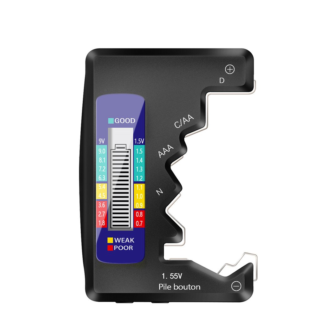 Digital Battery Tester Lcd Display Capacity Check Detector Capacitance Diagnostic For 9v1.5v Button Cell Battery