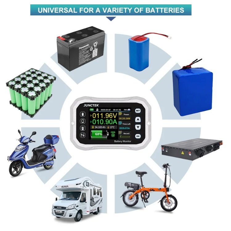 DC 0-120V 0-600A Bluetooth Battery Monitor KH160F Voltage Current Tester Capacity Indicator RV Voltmeter Ammeter Coulombmeter