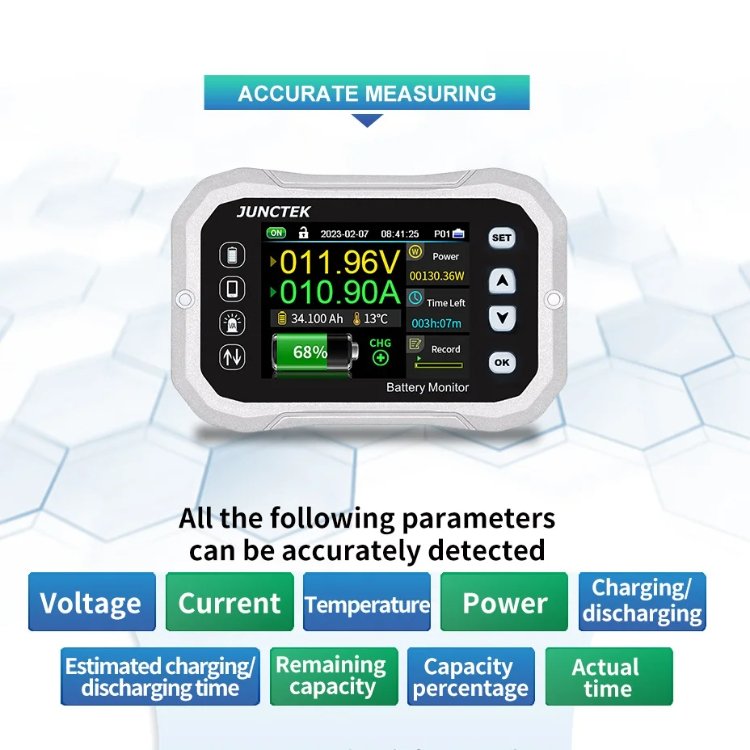 DC 0-120V 0-600A Bluetooth Battery Monitor KH160F Voltage Current Tester Capacity Indicator RV Voltmeter Ammeter Coulombmeter