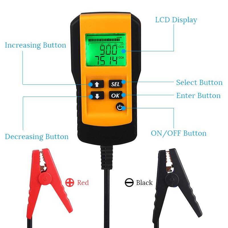 AE300 Automobile Battery Tester 12V Car Battery Life Tester Detector Internal Capacity Test Instrument Scanner Tool