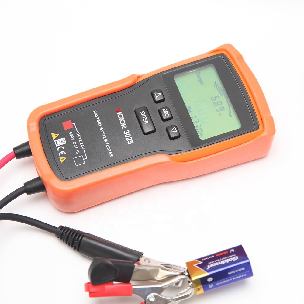 VICTOR 3025 digital smart auto 12V 24V lead acid batteries tester voltage 9-35V battery range 30AH-200AH test CCA lifetime