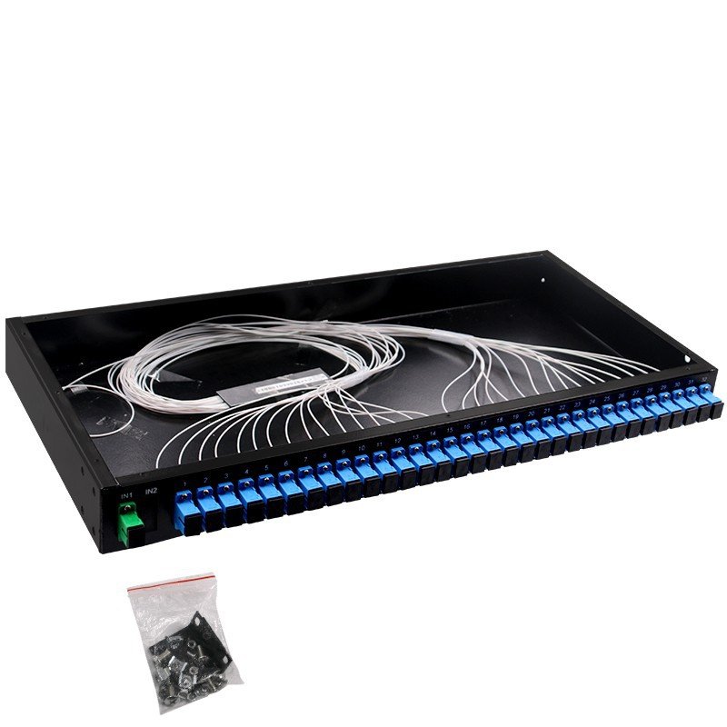 Rack Mount Plc Splitter SC LC APC UPC Connectors Cassette Type 1X2 1X4 1X8 1X16 Optical PLC Splitter