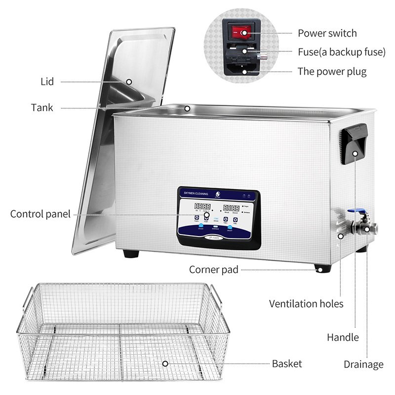 FD-100S Ultrasonic cleaning equipment FD-100S 30L 500W Denture Ultrasonic Lens Cleaner Household Ultrasonic Cleaners