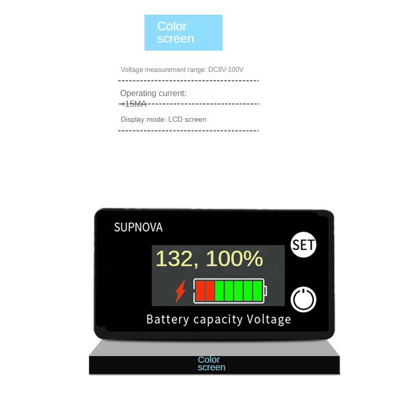 DC8V-100V Waterproof alarm Battery Tester LED Digital Voltmeter battery level indicator Battery Indicator Monitor