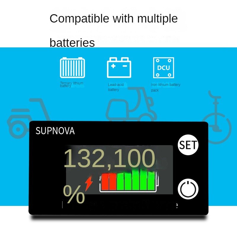 DC8V-100V Waterproof alarm Battery Tester LED Digital Voltmeter battery level indicator Battery Indicator Monitor