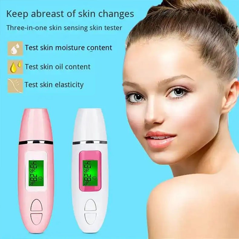 Hot-selling Custom Electric Skin Moisture Tester Household Digital Intelligent Skin Water And Oil Tester Fluorescent Detector