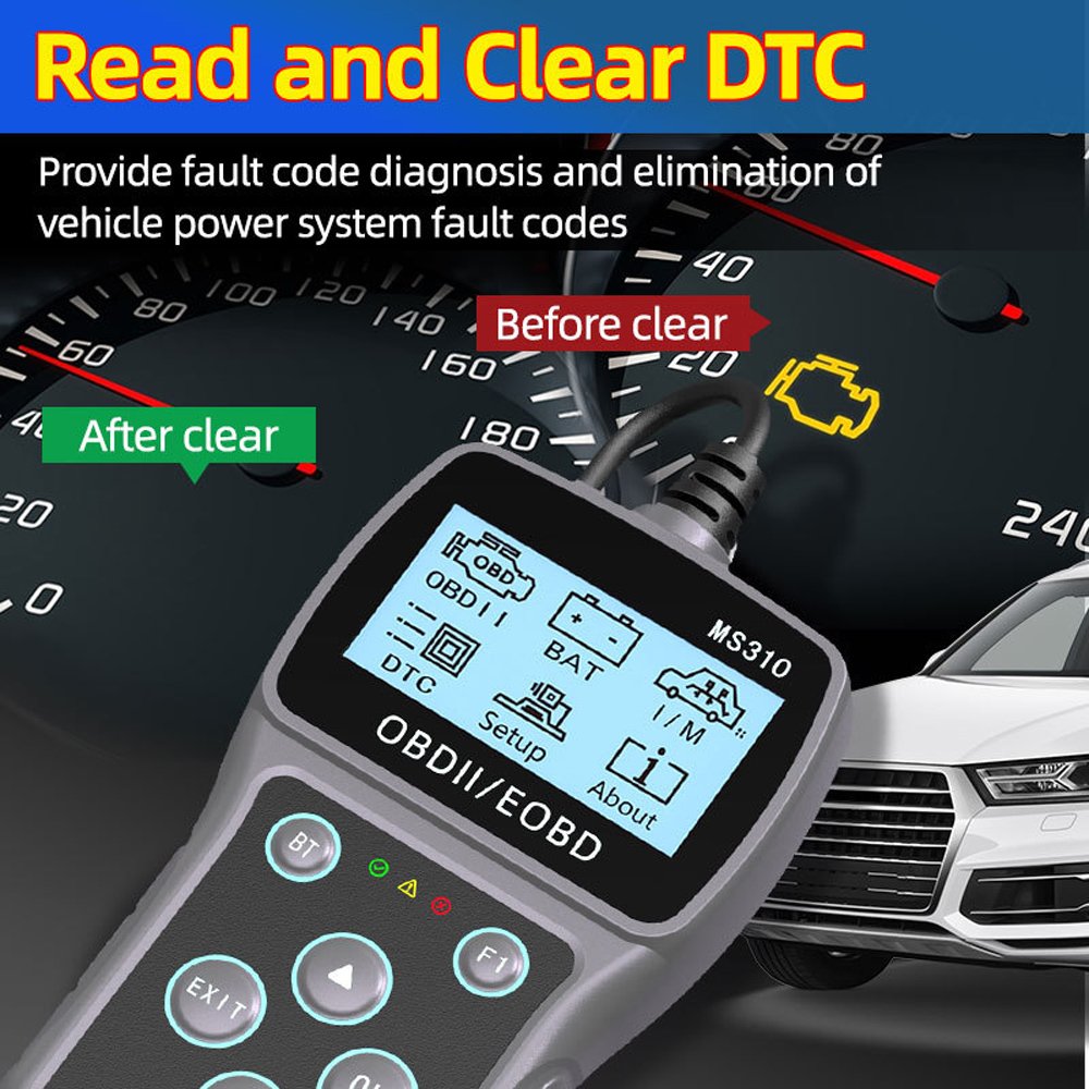 MS310 OBD2 Diagnostic Tool Engine Diagnosis Battery Tester Full System Scanner for OBD 2 Protocol Cars