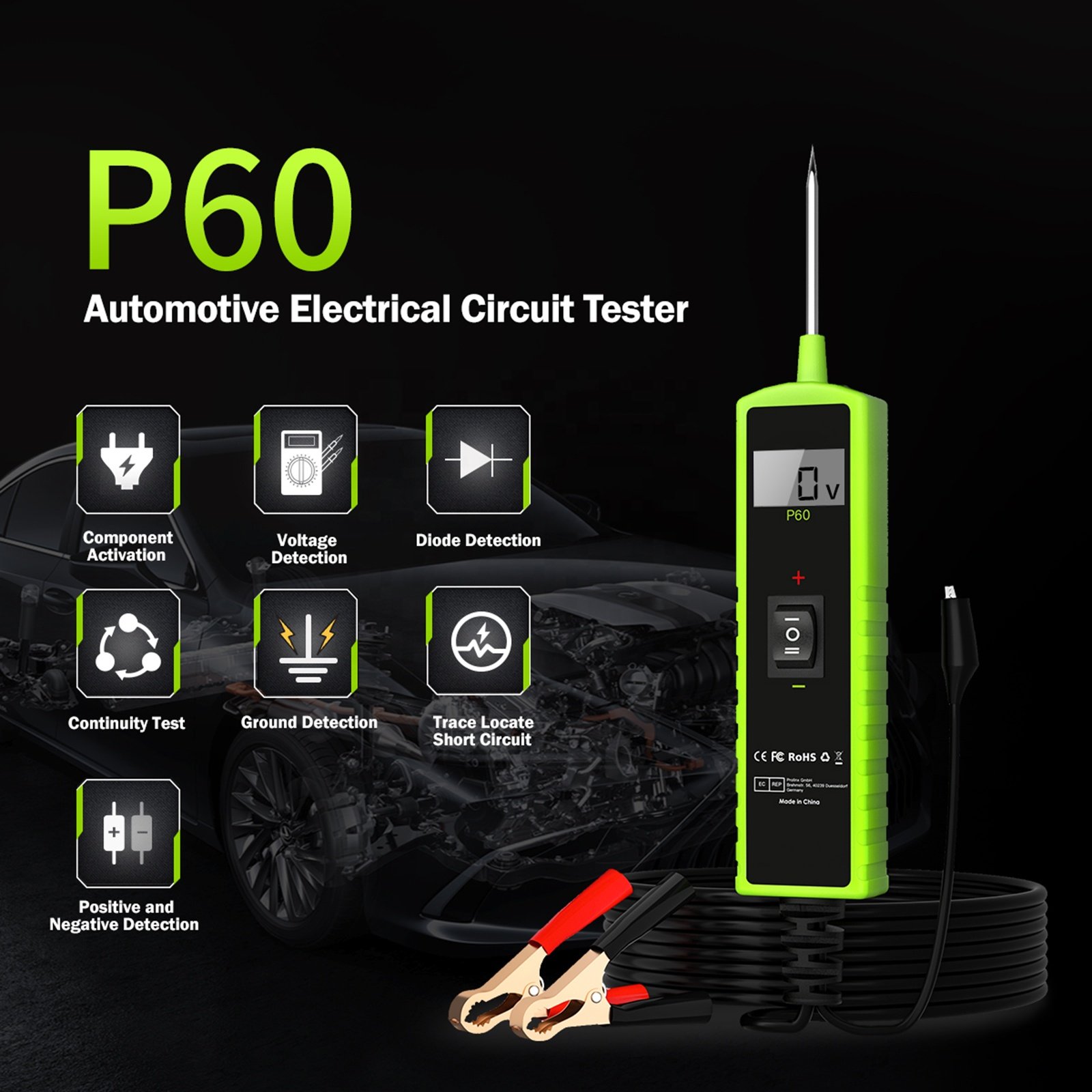 TopDiag P60 6-30V automotive power circuit diagnosis circuit tester Automotive Multi-function Test Pen