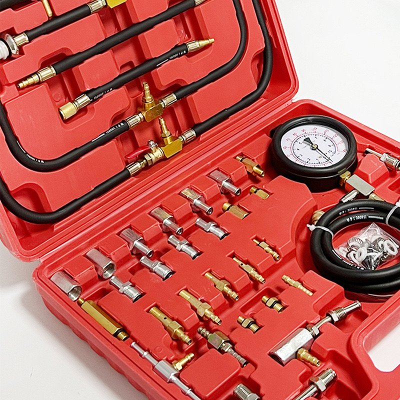 0-140psi Automobile Gasoline Pressure Gauge Car Fuel Injection Gauge Pressure Tester Test Kit Auto System Pump Tool Set