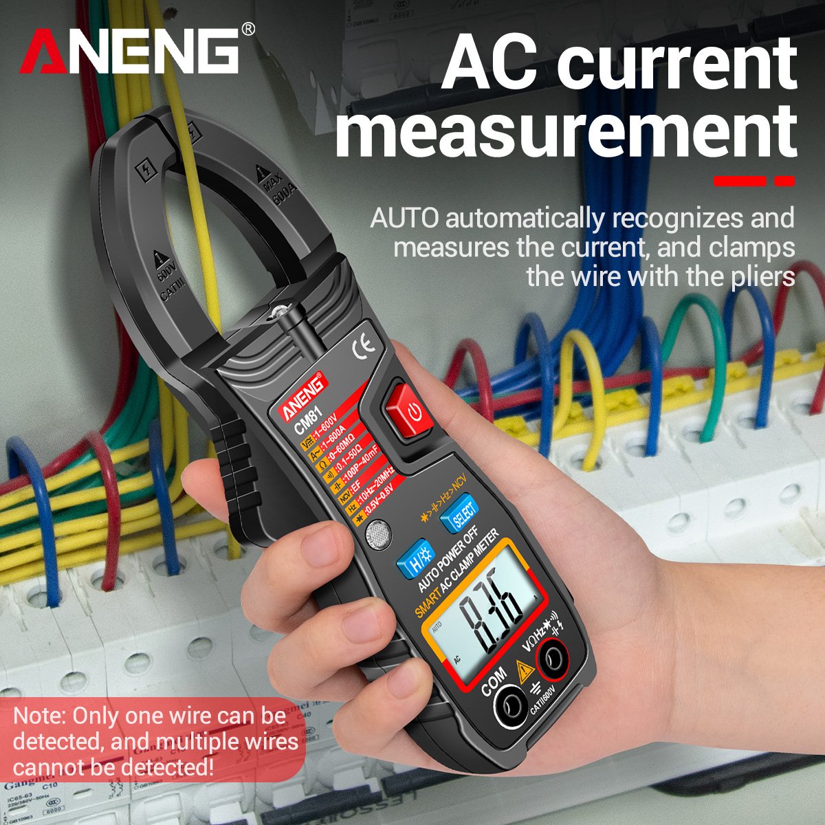 ANENG CM81 Digital Clamp Meter AC Current Multimeter Ammeter Voltage Tester Car Amp Hz Capacitance NCV Ohm Test