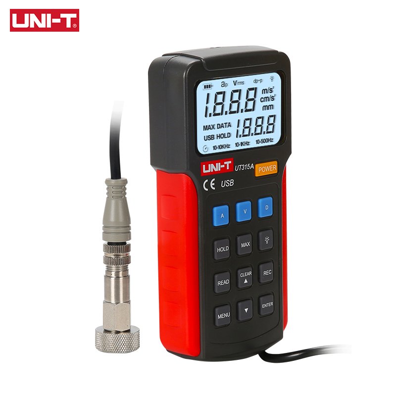 UNI-T UT315A Digital Vibration Testers Vibration Acceleration Velocity Displacement Measurement USB Connect PC Soft